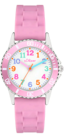 s.Oliver Kinderuhr mit bunten Indizes und Silikonband -...