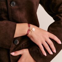 Textilarmband rot Connect Silber