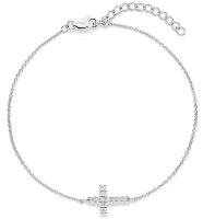 Damen-Armband, Kreuzmotiv mit Zirkonia, Silber - s.Oliver Modell: SOJ-0281-B-21